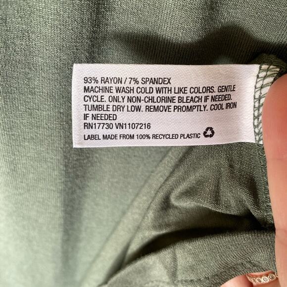 The Nines by Hatch Maternity Maxi Dress Ruched Sleeves Olive Green Sz M NWT - Picture 7 of 11